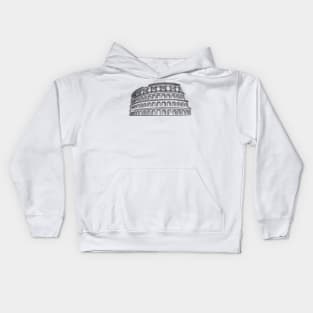 Minimalist Rome Colosseum Drawing Kids Hoodie